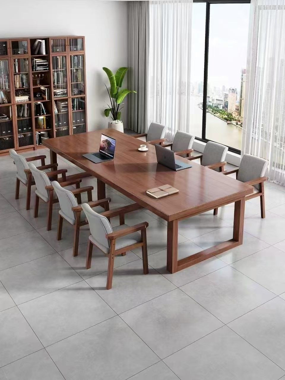 Solid Wood Conference Tables And Chairs Support Customization