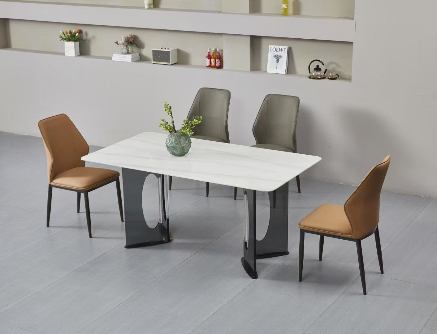 Rock Board Dining Table And Chairs, Support Customization